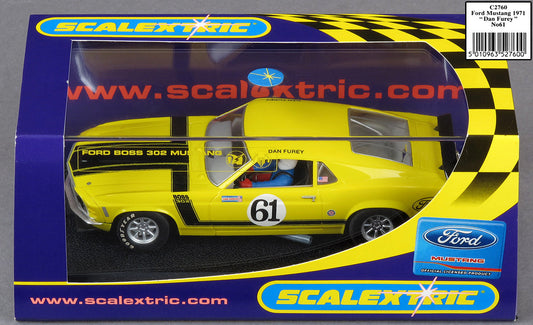 Scalextric C2760 1971 Ford Mustang Boss 302 Dan Furey 1/32 Slot Car