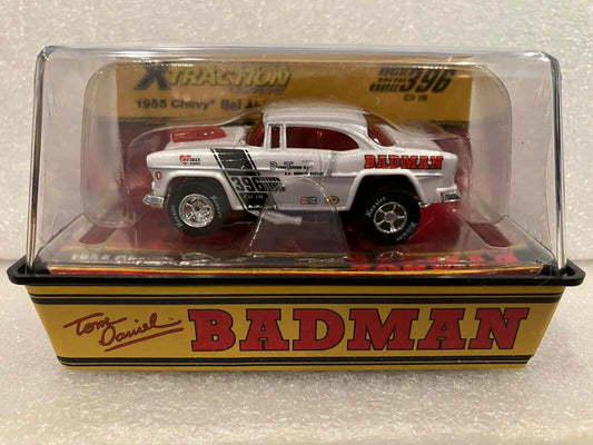 Auto World Exclusive 55' Chevy BelAir Badman White HO slot car for AFX Bel Air