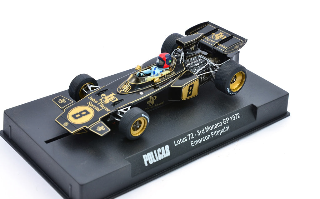 Policar Lotus 72 Monaco GP 1972 Emerson Fittipaldi 1/32 Slot Car CAR02C for Slot.it