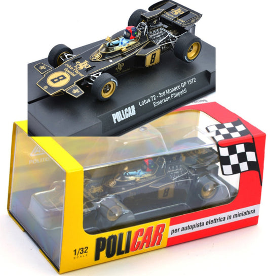 Policar Lotus 72 Monaco GP 1972 Emerson Fittipaldi 1/32 Slot Car CAR02C for Slot.it