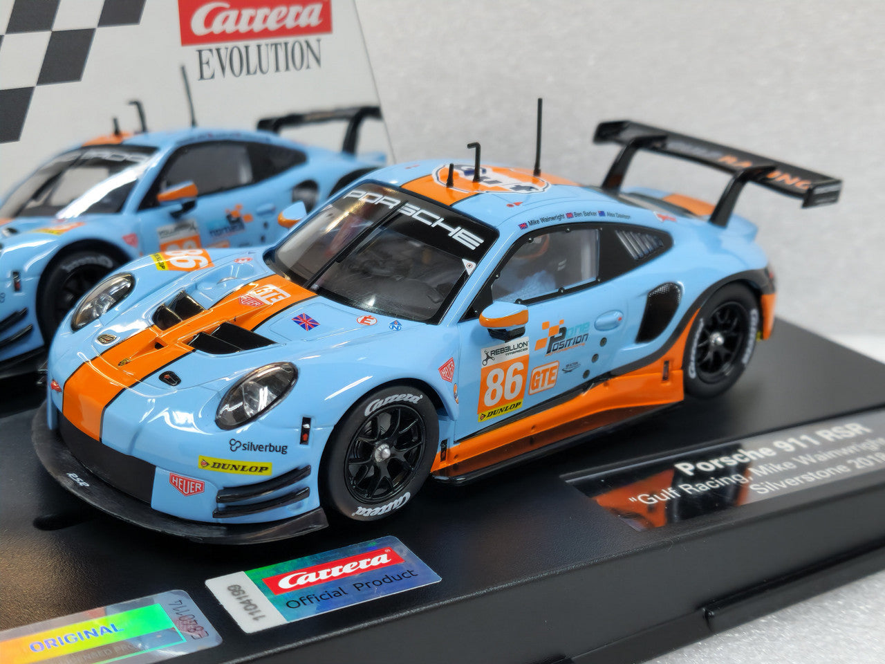 Carrera 27780 Porsche 911 RSR Gulf Racing Silverstone 2018 1/32 Slot Car