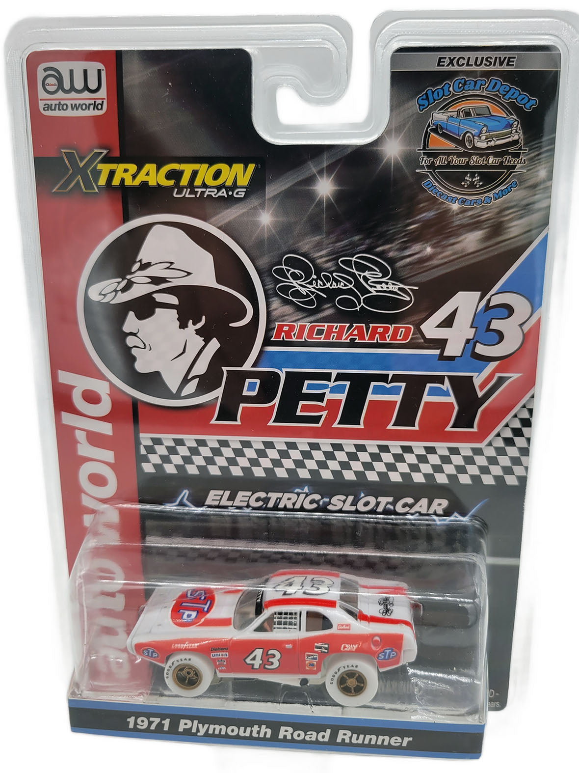 Auto World Exclusive iWheels Richard Petty '71 Plymouth Road Runner HO Slot Car - PowerHobby