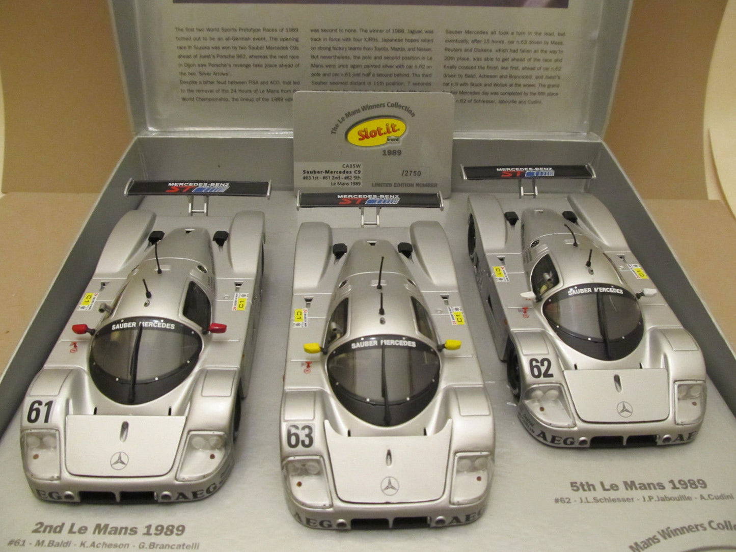 Slot.it Sauber Mercedes C9 Triple Pack 1989 Le Mans Winners 1/32 Slot Car CW05