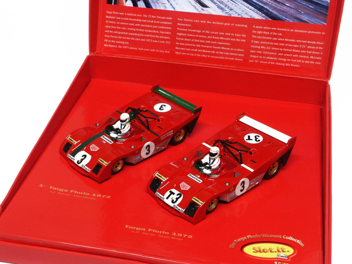 Slot.it KW01 Ferrari 312PB 1972 Targa Florio Winners SET 312 1/32 Slot Car