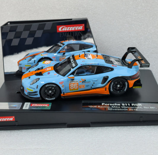 Carrera 27780 Porsche 911 RSR Gulf Racing Silverstone 2018 1/32 Slot Car