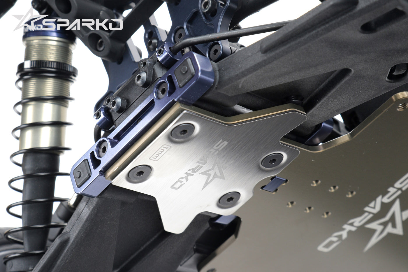 Sparko F8 Stainless Steel Rear Chassis Protector.