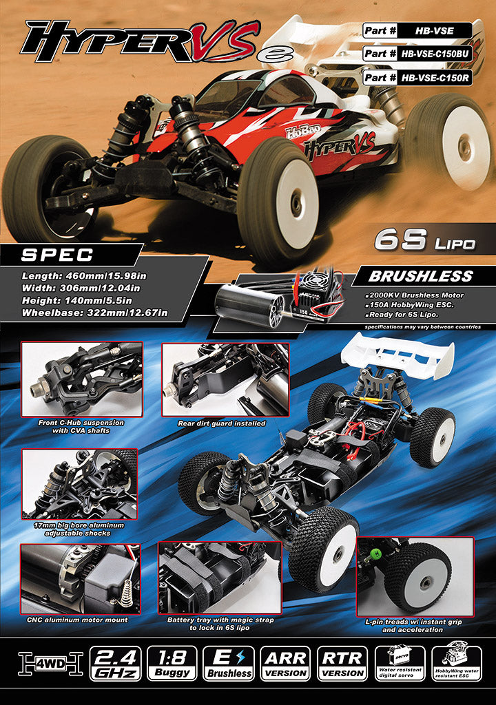 Hobao HYPER VSE 1/8 BUGGY ELECTRIC RTR Blue