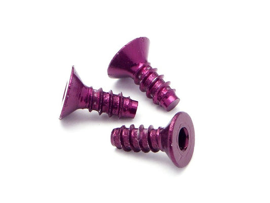 HPI Z076 Aluminum T.P. Flat Head Screw M3x8 Purple - PowerHobby