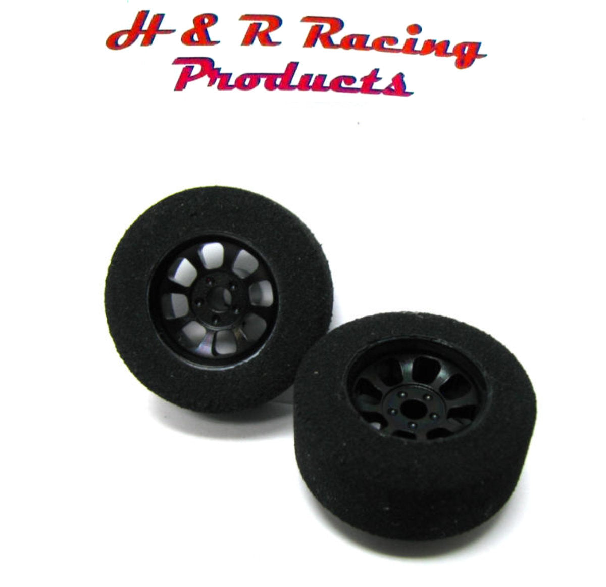 H&R Racing HR1102 Front Fish Foam Tire NASCAR Black Wheel 1/24 Slot Car 27x12mm