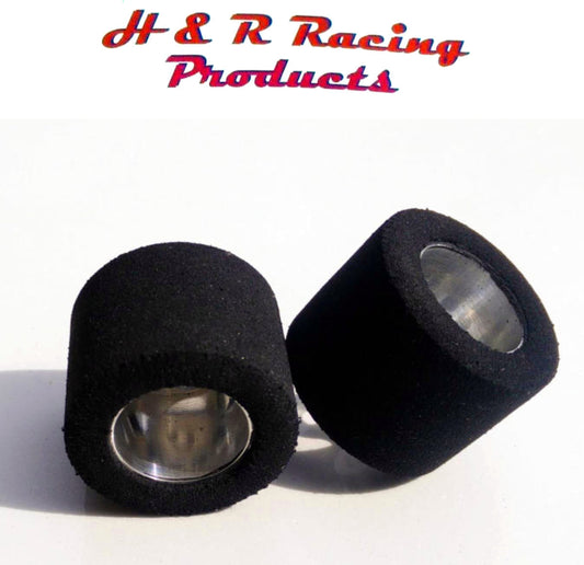 H&R Racing HR1206 Rear Fish Foam Tires 27x21 Silver Wheels 1/24 Slot Car