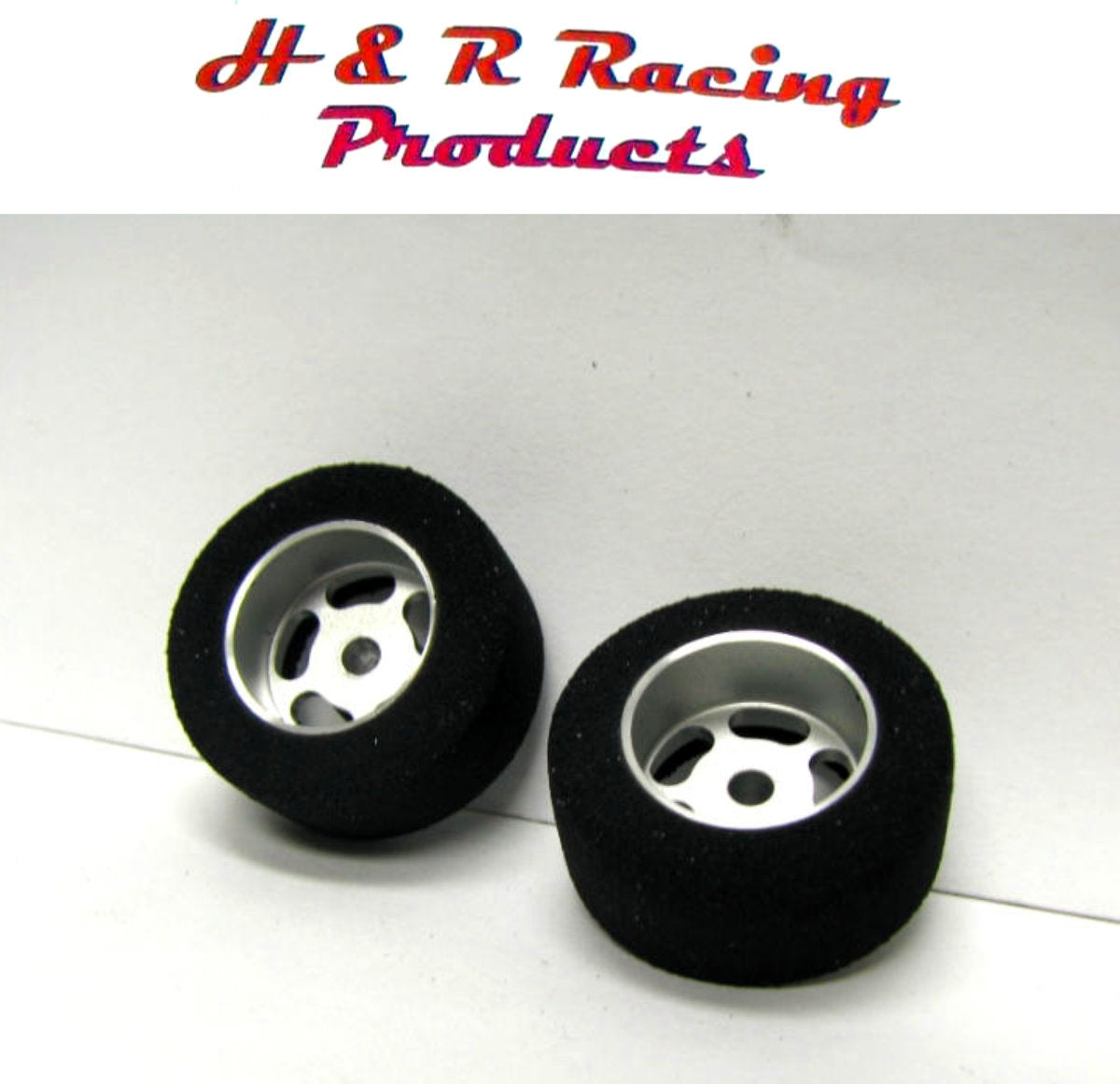 H&R Racing HR1209 Front Fish Foam Tires 27x12 Wheels 1/24 Slot Car 1/8 Axle