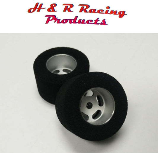 H&R Racing HR1210 Rear SBR Foam Tires 27x18 Wheels 1/24 Slot Car 1/8 Axle