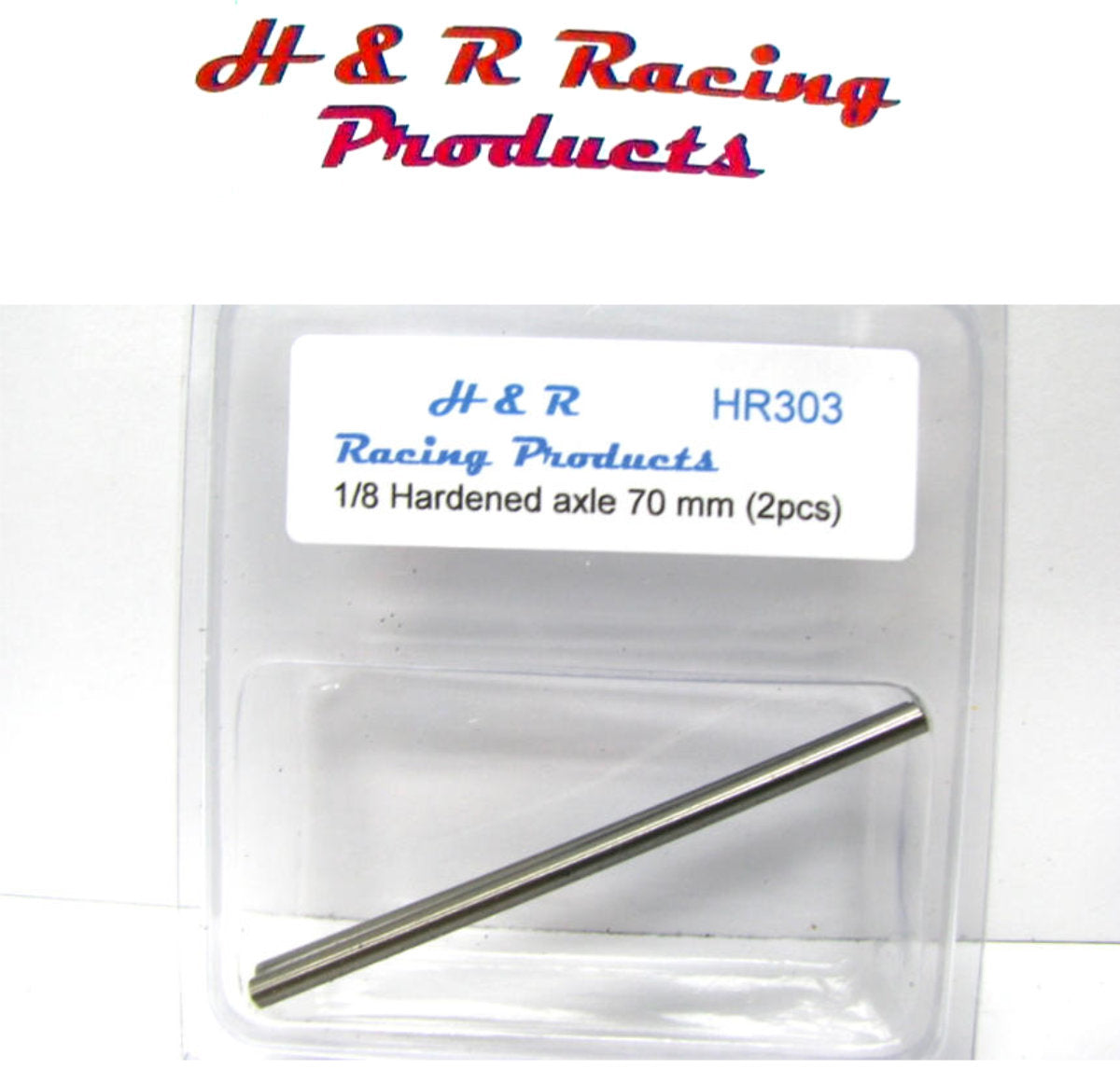 H&R Racing HR303 Hardened Axles 1/8" x 2 - 70mm Length 1/24 Slot Car