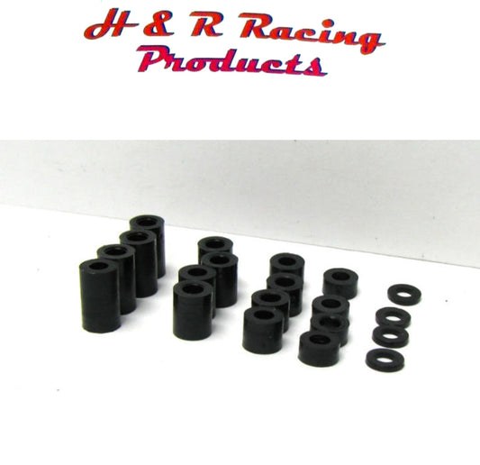 H&R Racing HR601 Plastic Spacers for 1/8" Axle - Graduated Sizes 1/24 Slot Car