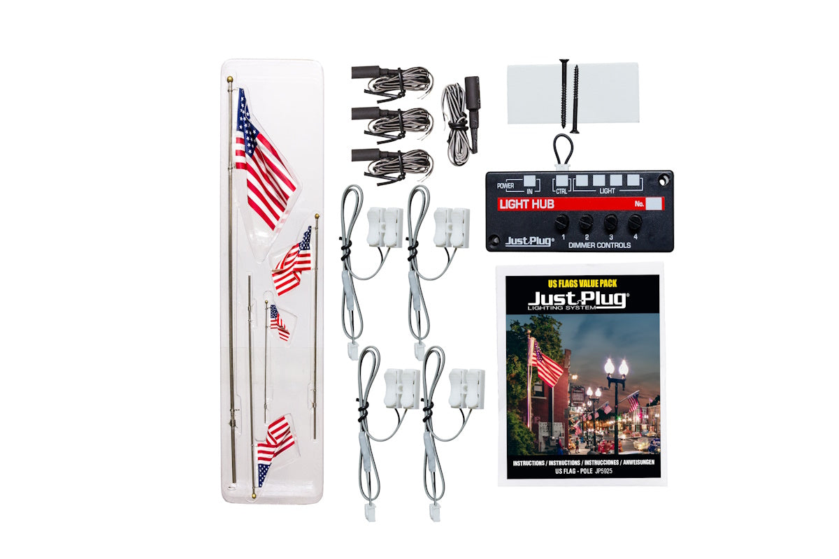 Woodland Scenics JP5925 Value Pack U.S. Flag – Pole