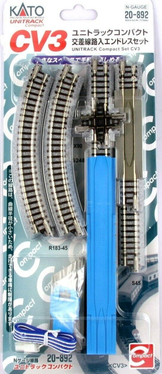 Kato 20-892 N Scale Unitrack CV3 Compact Semicircle Set Crossing / Feeder.