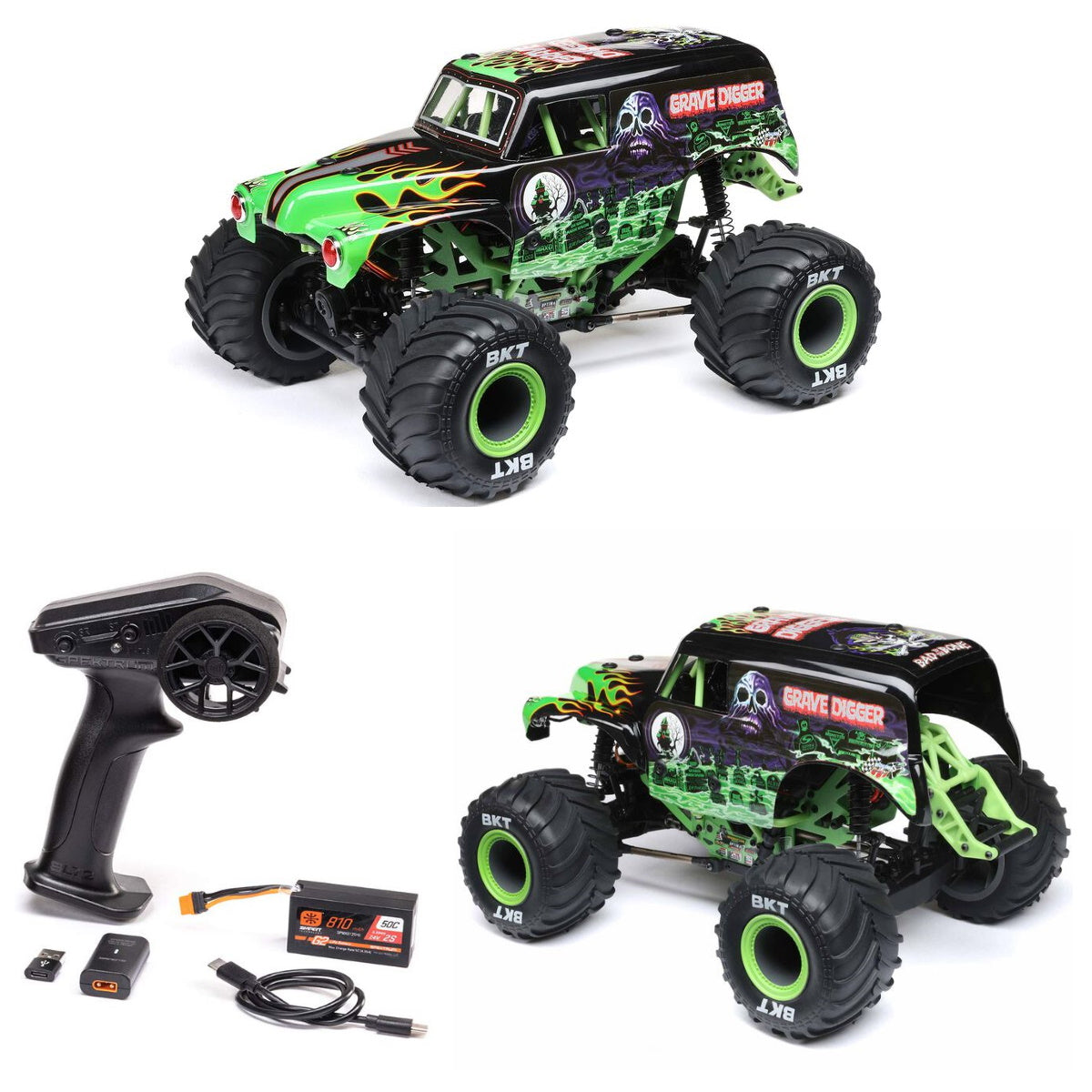 Losi (LOS01026T1) 1/18 Mini LMT 4X4 Brushed Monster Truck RTR Grave ...