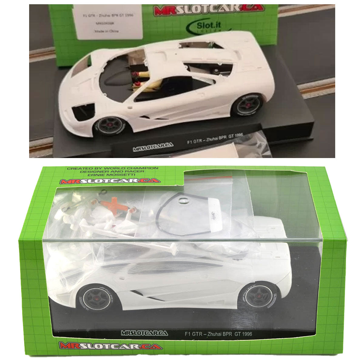 MRSLOTCAR Mclaren F1 GTR White Kit MR 1/32 Slot Car MR1041 for Slot.it Scalextric