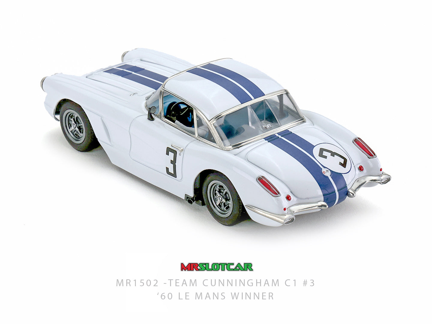 MRSLOTCAR Corvette C1 Team Cunningham 1960 Le Mans 1/32 Slot Car MR1502 MR Slotcar