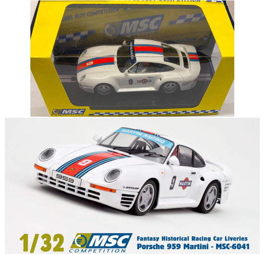 MSC Porsche 959 Martini 1/32 Slot Car MSC-6041 for Scalextric SCX