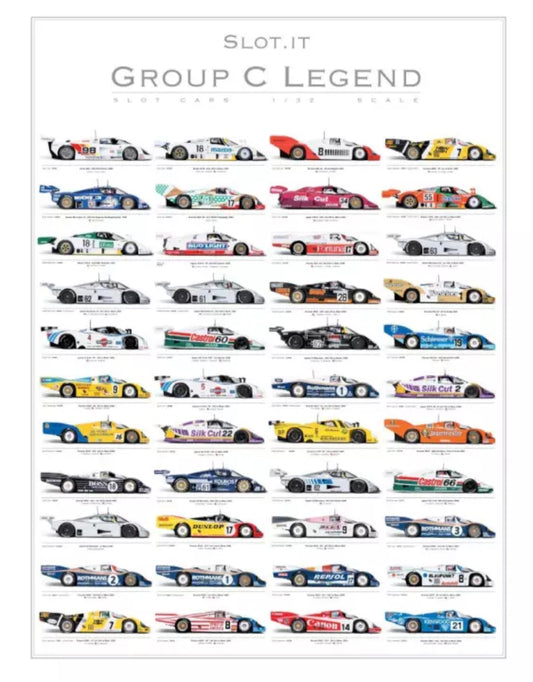 Slot.it PGRC Poster Group C Legend 1/32 Slot Car Rare