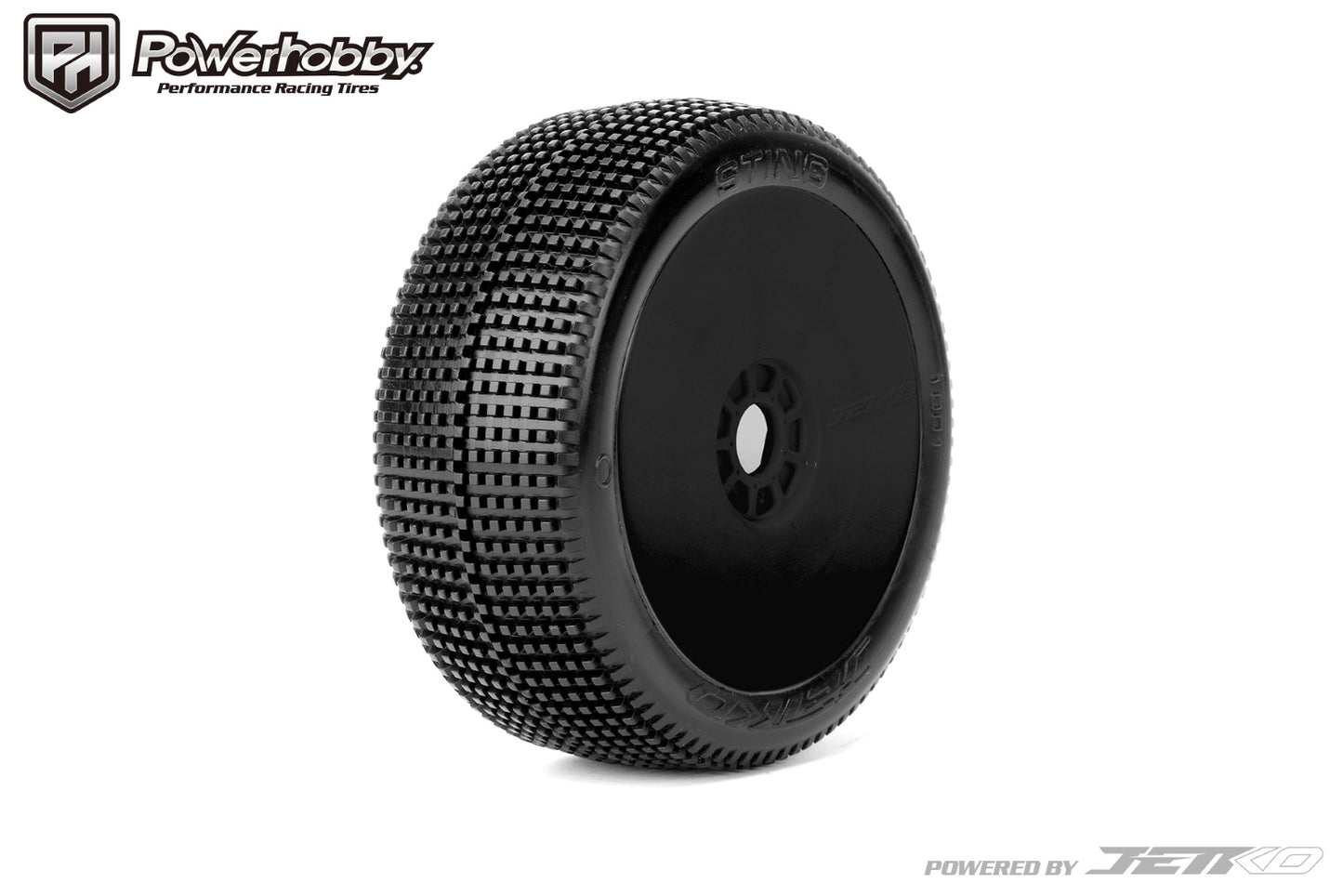 Powerhobby Sting 1/8 Buggy Mounted Tires Black (2) Super Soft - PowerHobby