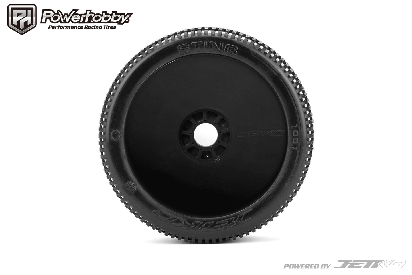 Powerhobby Sting 1/8 Buggy Mounted Tires Black (2) Super Soft - PowerHobby