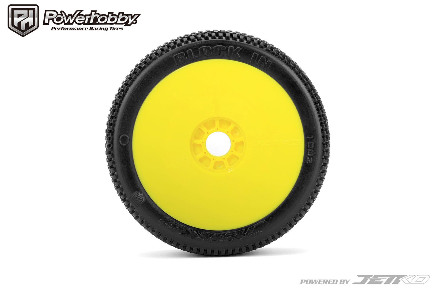 Powerhobby Block In 1/8 Buggy Mounted Tires Yellow (2) Super Soft - PowerHobby