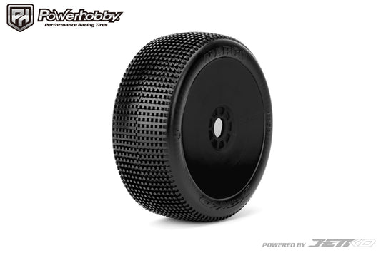 Powerhobby Marco 1/8 Buggy Mounted Tires Black Dish Wheels (2) Super Soft - PowerHobby