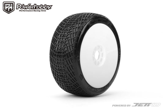 Powerhobby Positive 1/8 Buggy Mounted Tires White (2) Super Soft - PowerHobby