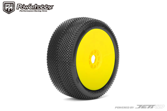 Powerhobby Red Devil 1/8 Buggy Mounted Tires Yellow (2) Super Soft - PowerHobby