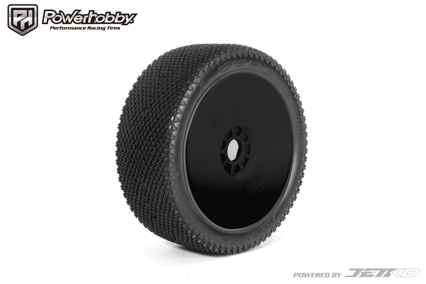 Powerhobby J-Zero 1/8 Buggy Mounted Tires Black Dish Wheels (2) Super Soft - PowerHobby