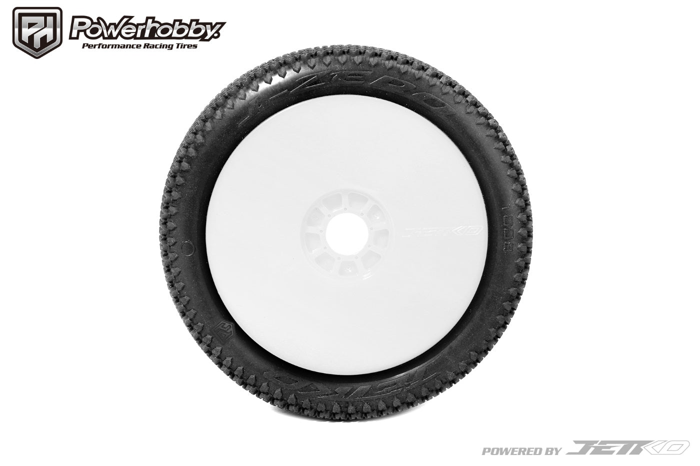 Powerhobby J-Zero 1/8 Buggy Mounted Tires White Dish Wheels (2) Medium Soft - PowerHobby