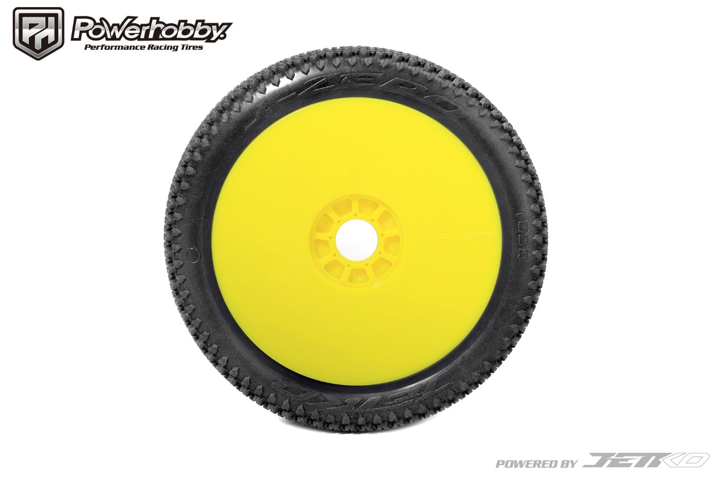 Powerhobby J-Zero 1/8 Buggy Mounted Tires Yellow Dish Wheels (2) Super Soft - PowerHobby
