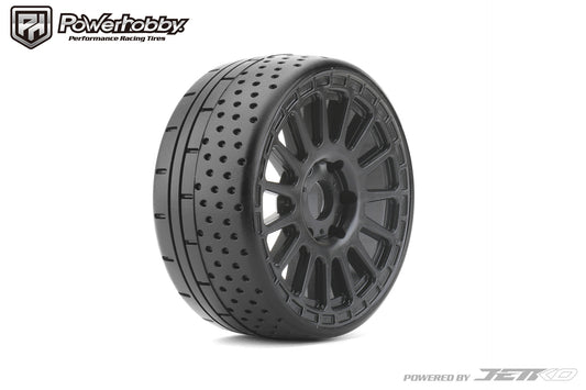 Powerhobby 1/8 GT Hot Dot Belted Mounted Tires 17mm Meidum Soft Compound Radial Wheels