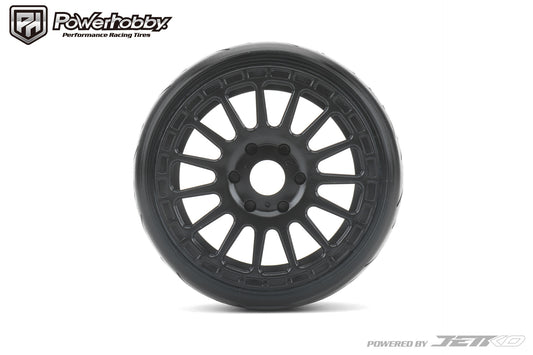 Powerhobby 1/8 GT Vertex Belted Mounted Tires 17mm Super Soft Compound Claw Wheels