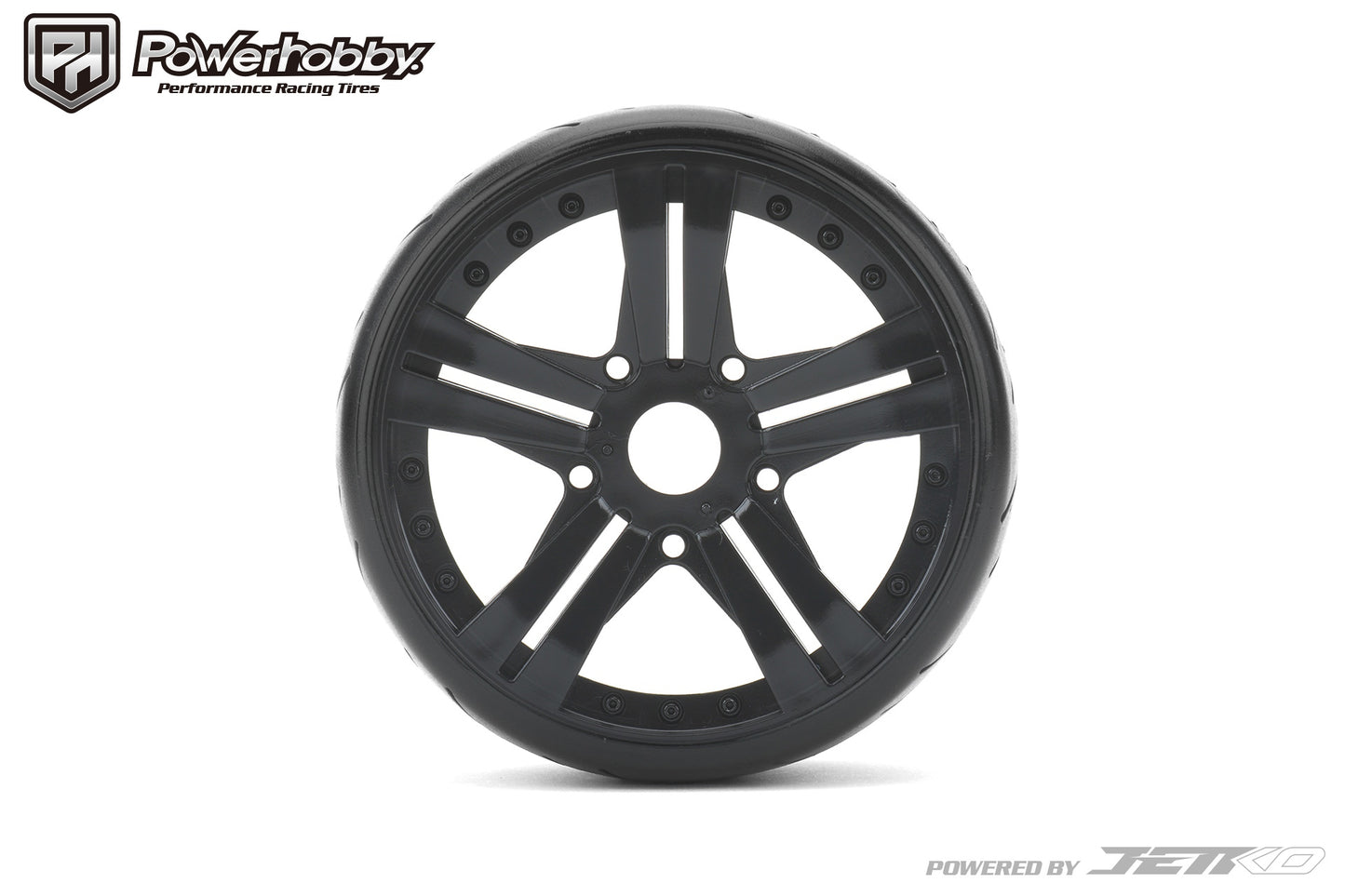 Powerhobby 1/8 GT Vertex Belted Mounted Tires 17mm Medium Claw Wheels