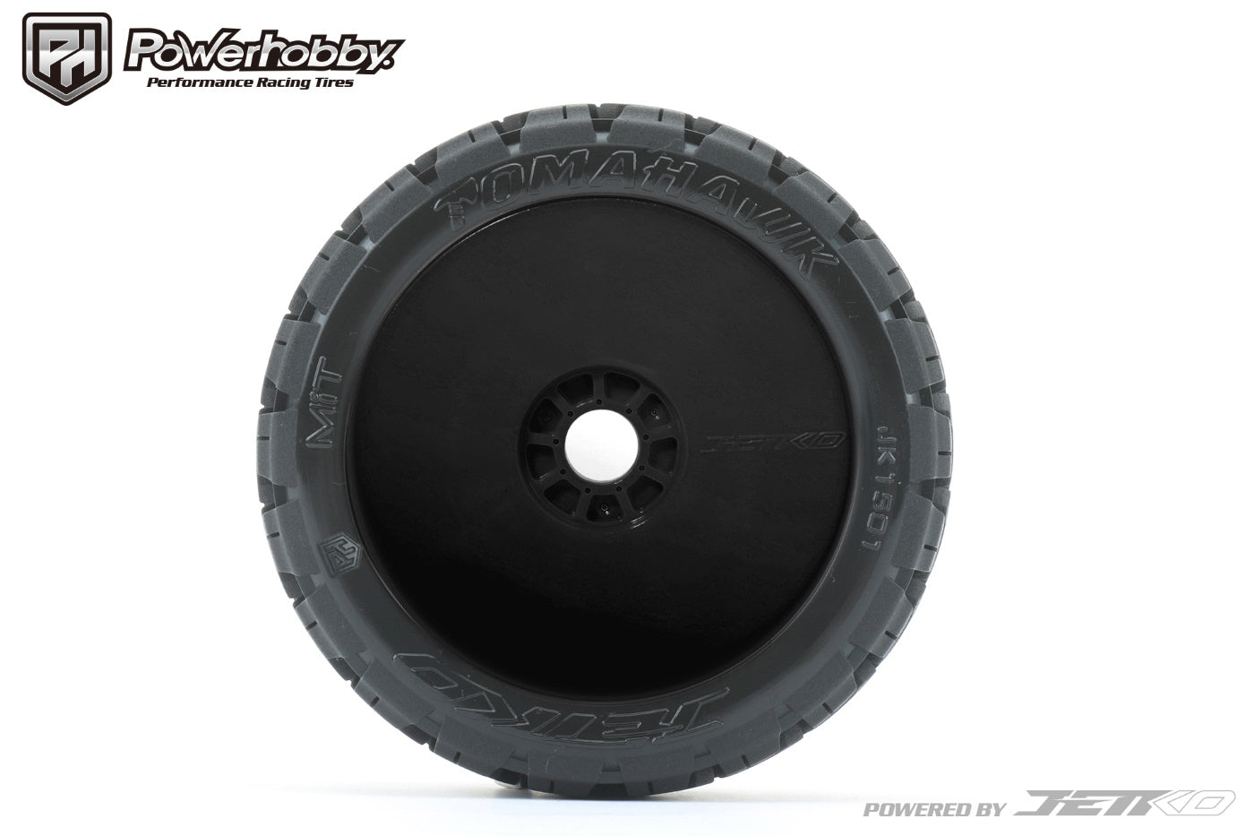 Powerhobby 1/8 Buggy Tomahawk Tires Mounted 17MM Black Dish Wheels - PowerHobby