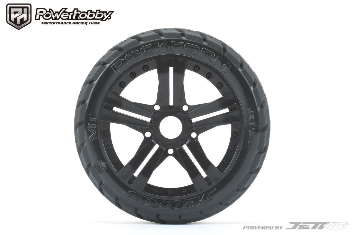 Powerhobby 1/8 Buggy Rockform Tires Mounted on Black Claw Rims - PowerHobby