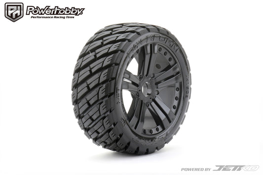 Powerhobby 1/8 Buggy Rockform Tires Mounted on Black Claw Rims - PowerHobby