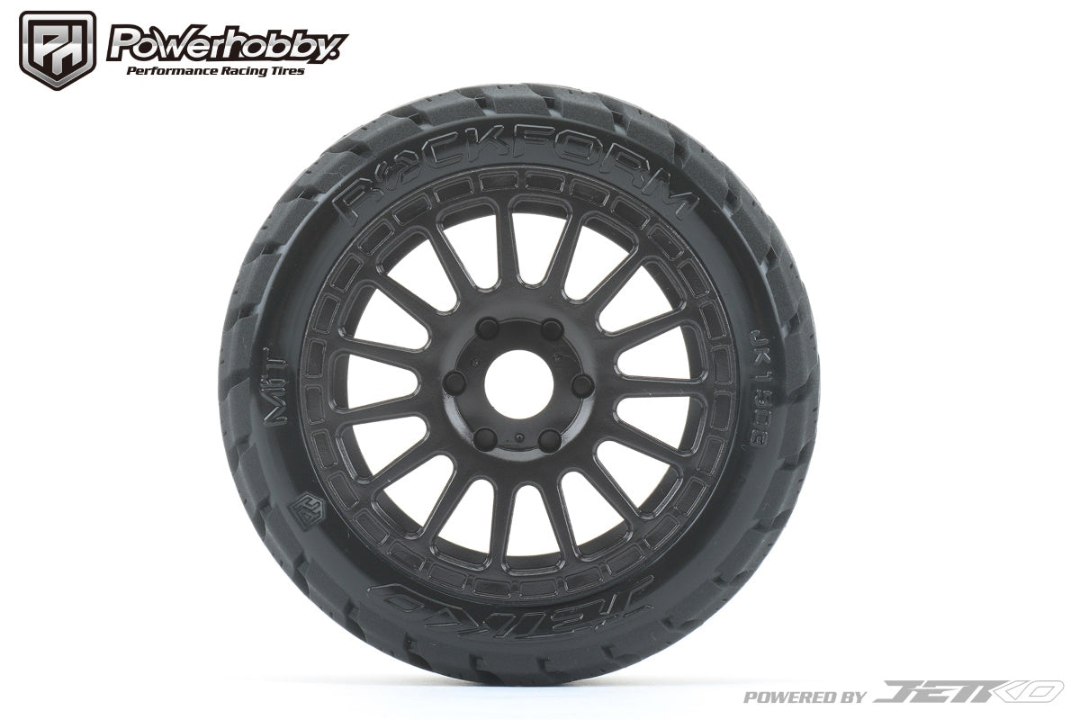 Powerhobby 1/8 Buggy Rockform Tires Mounted on Black Radial Rims - PowerHobby