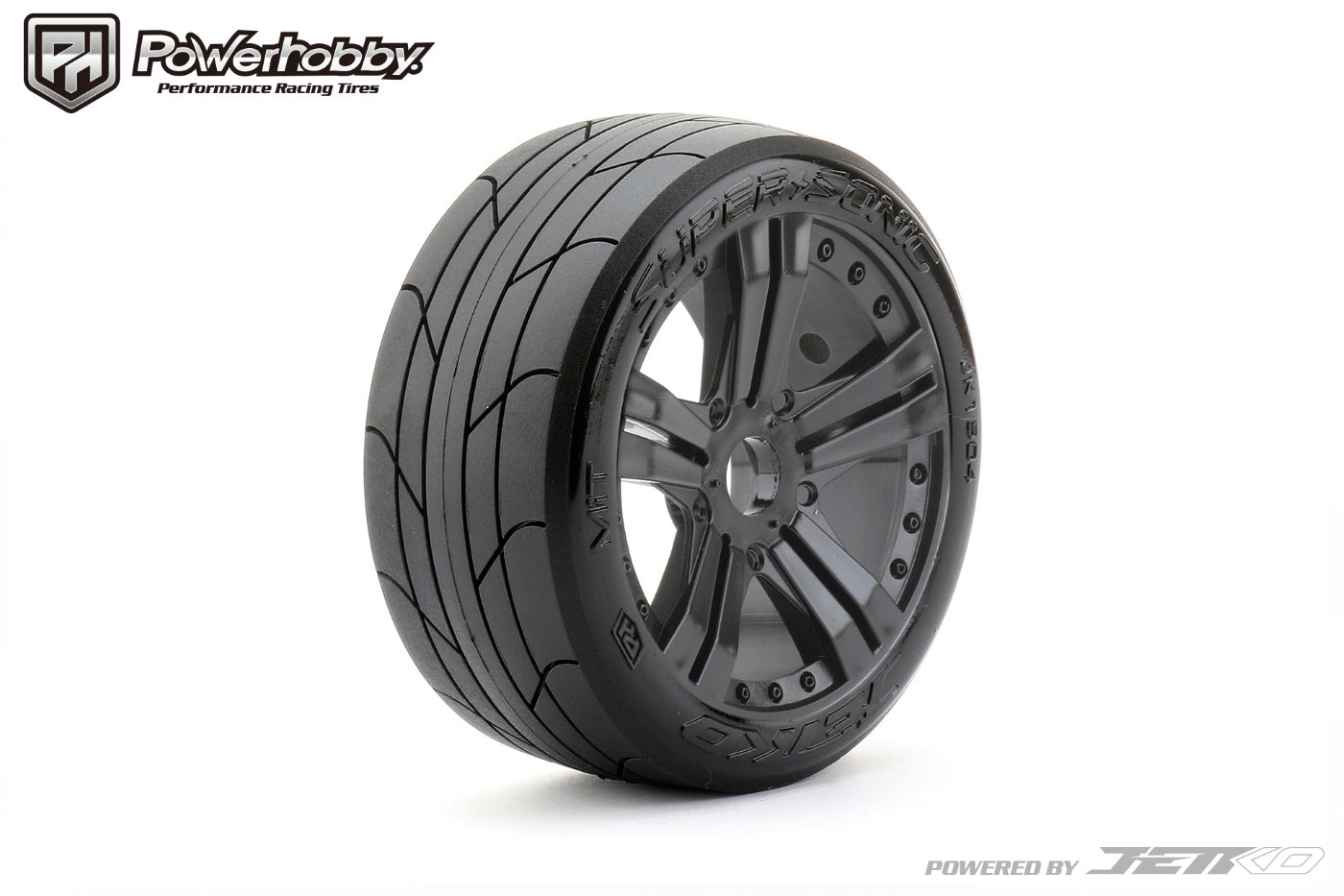 Powerhobby 1/8 Buggy Super Sonic Tires Mounted on Black Claw Rims - PowerHobby