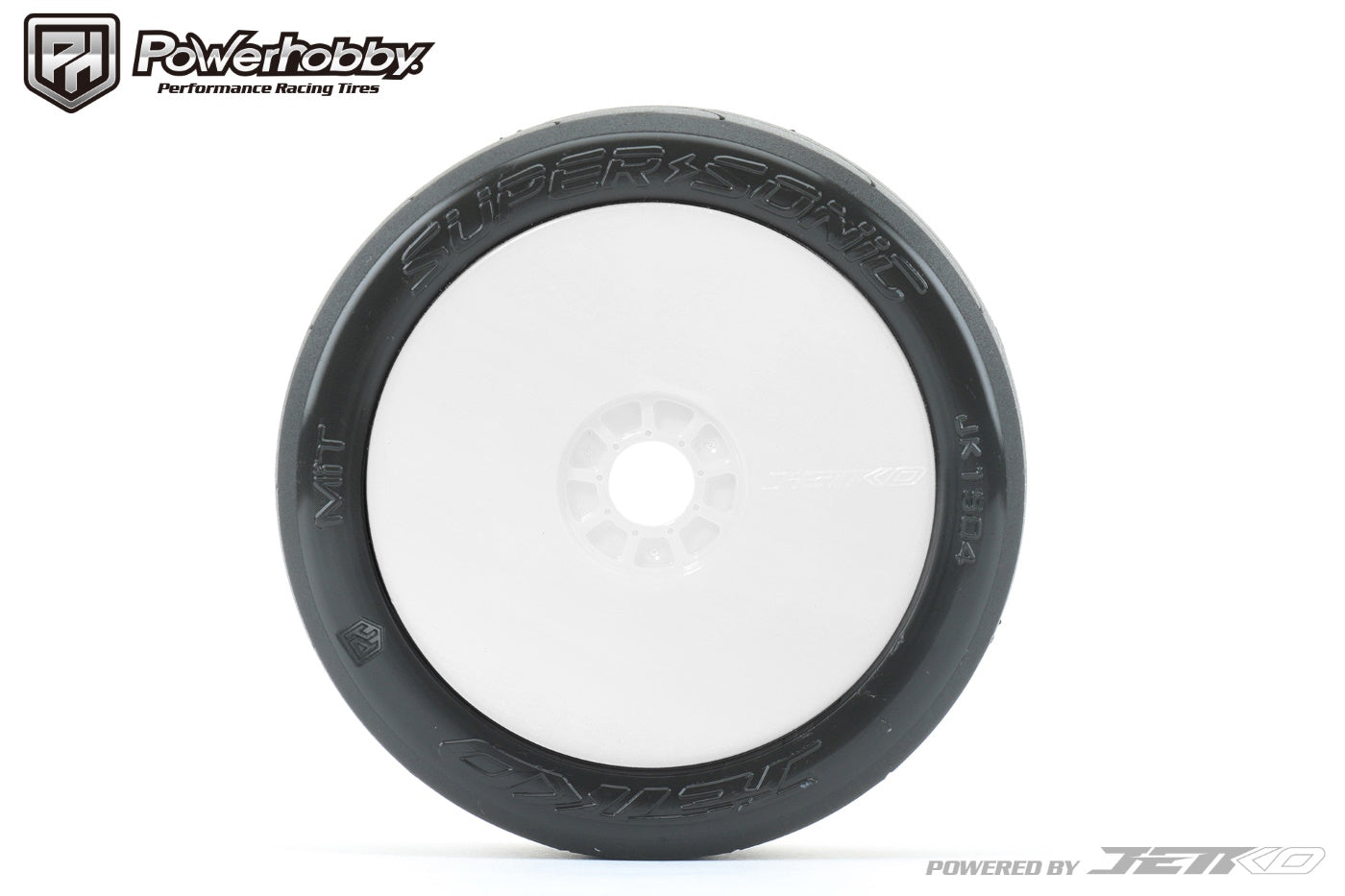 Powerhobby 1/8 Buggy Super Sonic BELTED Tires Mounted on White Dish Wh