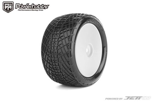 Powerhobby Positive Mounted Tires Rear 1/10 Buggy (2) White Ultra Soft - PowerHobby