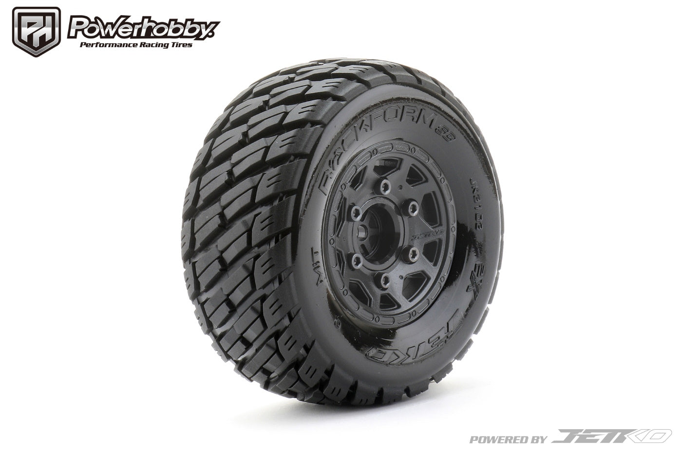 Powerhobby Rockform 1/10 SC Belted Tires (2) with Removable Hex Wheels