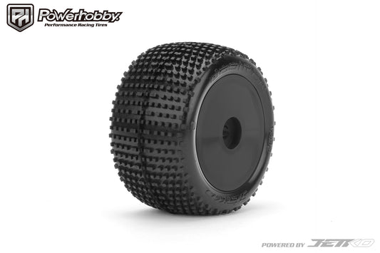 Powerhobby Desirer Front/Rear Mini-T Mounted Tires 8mm Black Medium - PowerHobby