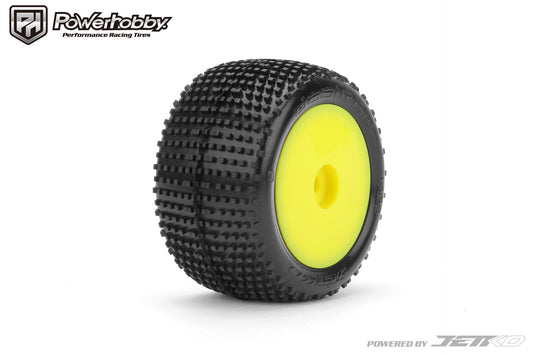 Powerhobby Desirer Front/Rear Mini-T Mounted Tires 8mm Yellow Soft - PowerHobby