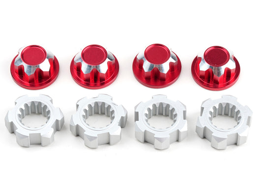 Powerhobby 24mm Wheel Adapters & 17mm Wheel Nuts Red For Traxxas X-Maxx