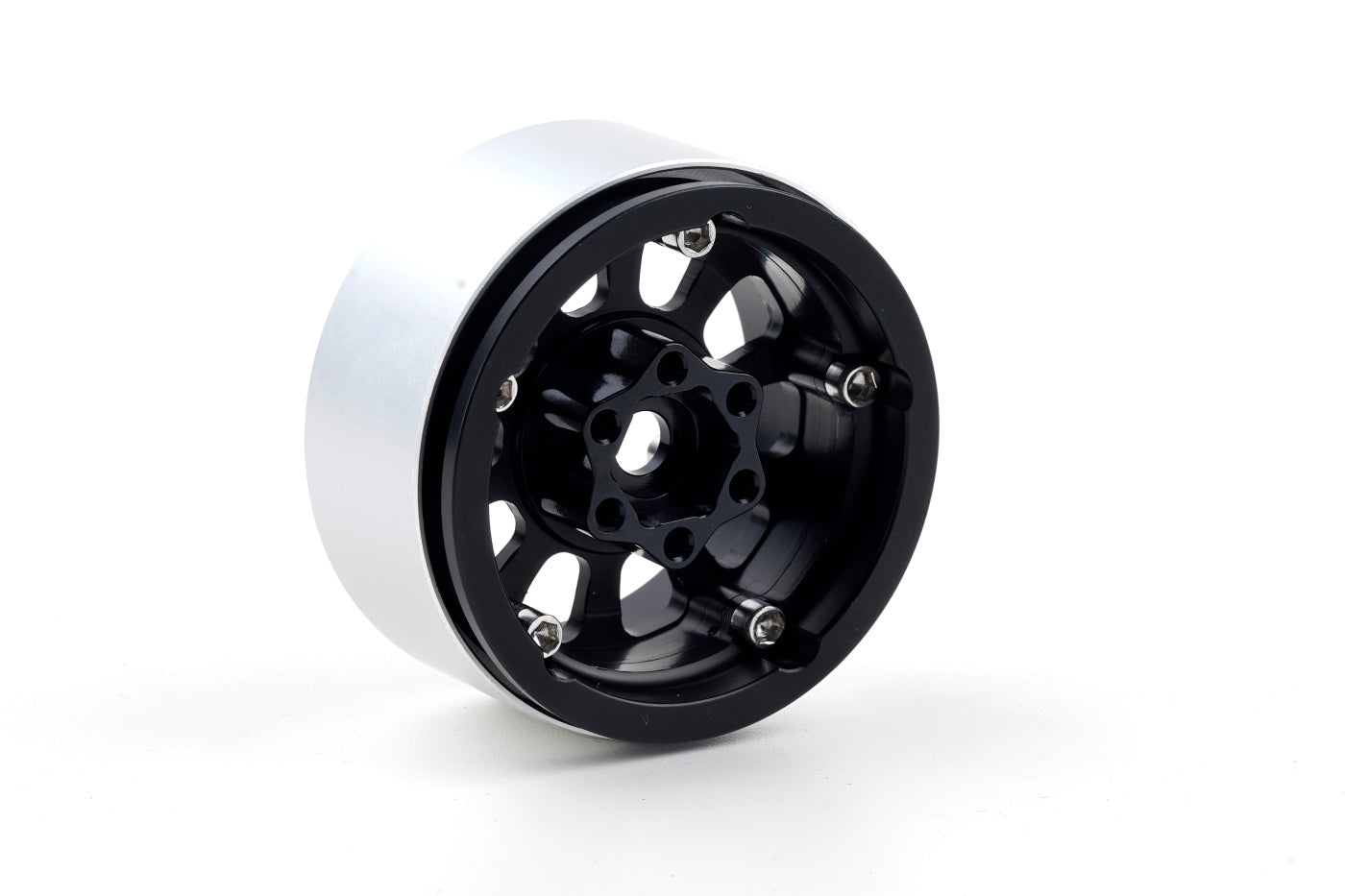 Powerhobby B7 Aluminum 1.9 Beadlock Wheels 9mm Hubs Black (4) 1/10 Rock Crawler - PowerHobby