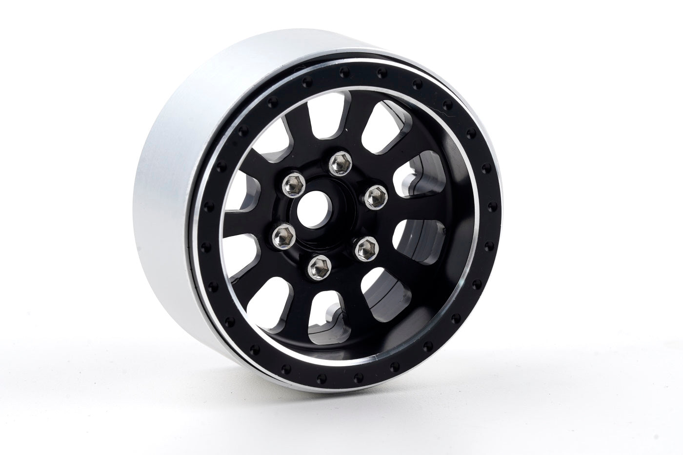 Powerhobby B7 Aluminum 1.9 Beadlock Wheels 9mm Hubs Black (4) 1/10 Rock Crawler - PowerHobby